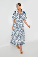 Blue Toile Reynolds Midi Dress