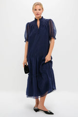 Navy Chiffon Selena Maxi Dress