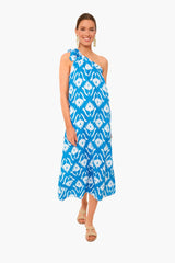 Exclusive Ikat Blue Water Lilly Dress