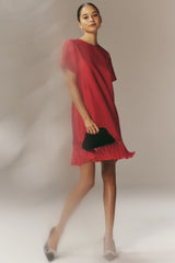 Red Dupioni Tassel Downing Dress