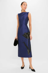 Beetle Sleeveless Pencil Cocktail Midi Dress