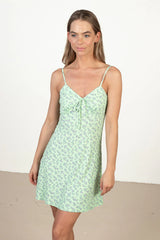Green Floral Mini Dress