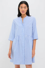Blue Stripe Royal Shirt Dress