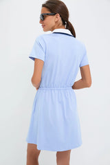 Light Blue Short Sleeve Performance Jersey Alcott Golf Dress