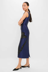 Beetle Sleeveless Pencil Cocktail Midi Dress