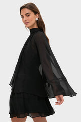 Black Cape Chiffon Mayfield Dress