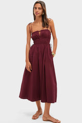 Bordeaux Eldora Midi Dress