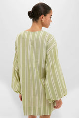 Faded Juniper Ombre Stripe Pia Mini Dress