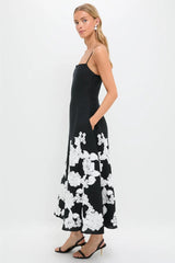 Black Multi Annabella Midi Dress