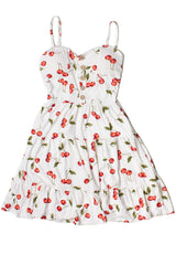 Cherry Print Tiered Mini Dress