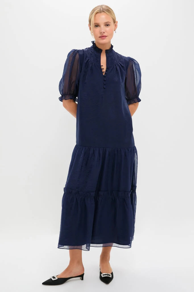 Navy Chiffon Selena Maxi Dress