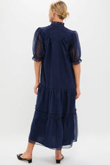 Navy Chiffon Selena Maxi Dress