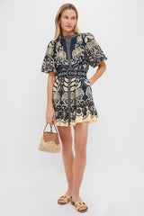 Blue Ainika Tropical Splendor Mini Dress