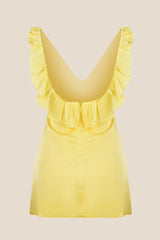 V-neck Lavender Ruffled A-line Short Dress