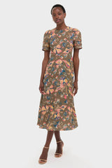 Olive Floral Casey Dress