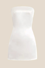 Strapless Pink Back Tie Short Dress