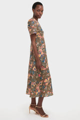 Olive Floral Casey Dress