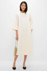 Winter White Side Button Jamie Dress