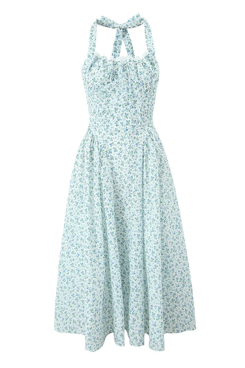 halter dress tropical Sunset Tropical Print Halter Maternity Maxi Dress