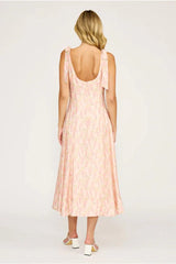 Polly Lavender Florals Print Sleeveless Midi Dress