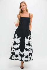 Black Multi Annabella Midi Dress