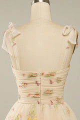 Lavender A-line Floral Short Princess Dress