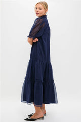 Navy Chiffon Selena Maxi Dress