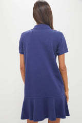 Navy Pique May Polo Dress