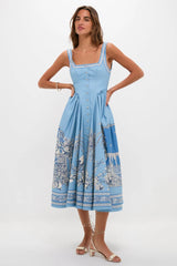 Blue Villa Romantica Midi Dress