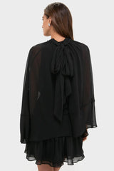 Black Cape Chiffon Mayfield Dress