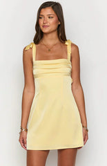Akira Yellow Tie Mini Dress