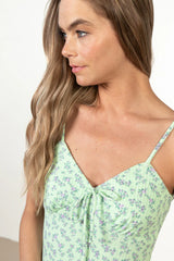 Green Floral Mini Dress