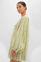 Faded Juniper Ombre Stripe Pia Mini Dress