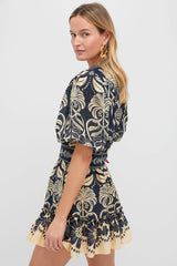 Blue Ainika Tropical Splendor Mini Dress