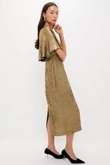 Gold Cape Leah Dress