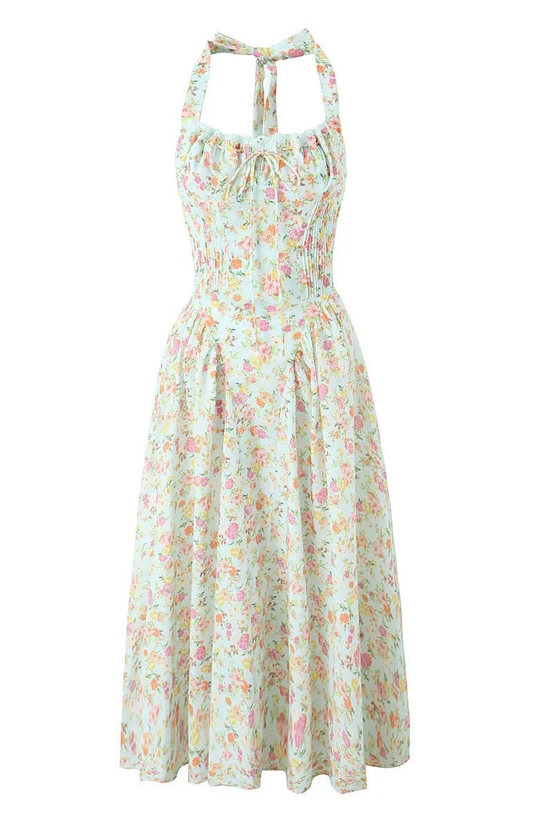 Halter White Tie Front Summer Dress LORI Halter White Tie Front Summer Dress LORI