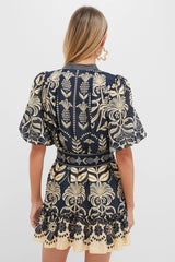 Blue Ainika Tropical Splendor Mini Dress